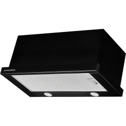 Вытяжка Kuppersberg SLIMTURBO 60 B, 60 см, отвод/рециркуляция, 1500 м³/ч, 3 скорости, механическое управление, 63 дБ, освещение 2x2 Вт, жироулавливающий фильтр, угольный фильтр опция.