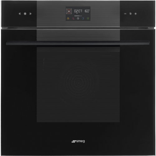 Встраиваемый духовой шкаф SMEG 60 см, 10 функций, черное стекло, класс A+