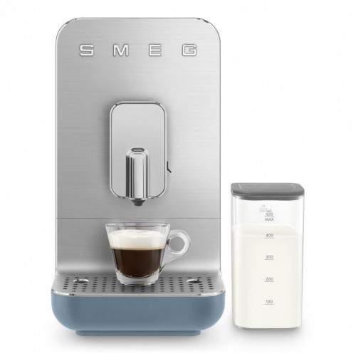 Автоматическая кофемашина Smeg 1350 Вт с регулировкой помола, подсветкой и 19 бар давления - синяя