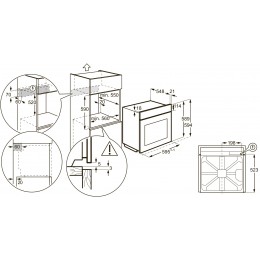 Встраиваемая электродуховка ELECTROLUX EOF5F70X, 72 л, 8 режимов, конвекция, каталитическая очистка, 2 стекла, телескопические направляющие.