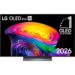 Телевизор 55'' LG/ 55'' OLED, Ultra HD, Smart TV(WebOS 26), Wi-Fi 6, Bluetooth v 5.3, MR NFC, 120Hz Native (VRR 165Hz), 2.2ch 40Вт Dolby Atmos, 4хHDMI, 2хUSB, 1 Pole, черный металл, 2026