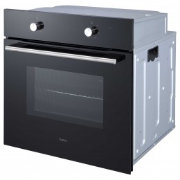 Духовой шкаф EVELUX EO 610 B, 60 см, 65 л, механическое управление, 4 режима, черное стекло.