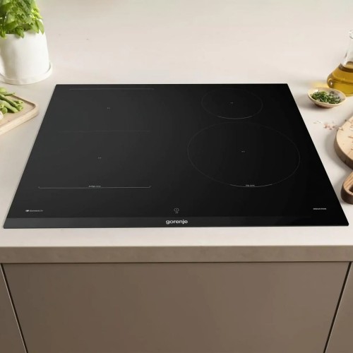 Варочная панель Gorenje 60 см, индукционная, 4 зоны нагрева, слайдерное управление, таймер, функции Bridge и PowerBoost, автоопределение посуды, защита от детей, черная