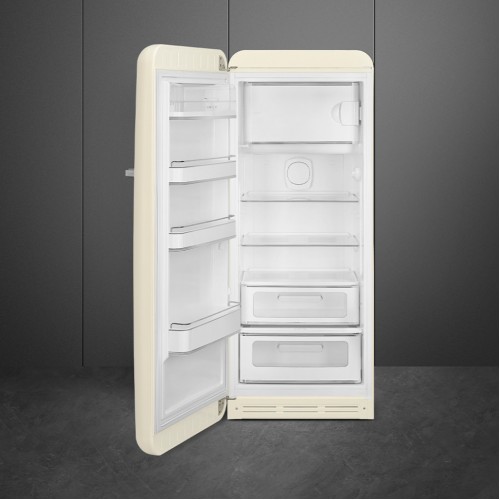 Холодильник SMEG/ Отдельностоящий однодверный холодильник, ВхШхГ 1500х601х728 мм, стиль 50-х годов, 60 см, кремовый, петли слева