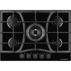 Встраиваемая газовая панель Kuppersberg 70 см с 5 конфорками, WOK (3,8 кВт), автоподжиг, газ-контроль, черное закаленное стекло