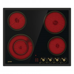 GORENJE EC642CLB: Стеклокерамическая варочная панель, Черная, 59,5x51 см, 8,2 кг