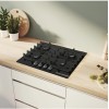 H1: Газовая варочная панель Serie 4 60 см с закаленным стеклом, 4 конфорки и WOK, чугунные решетки, газ-контроль, электроподжиг - Сделано в Испании