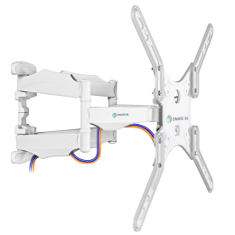 Кронштейн ONKRON M5 White 37-70 наклон -2°/+10° поворот 140º, макс нагрузка 36,4 кг, VESA до 400x400, вылет 42-452 мм.