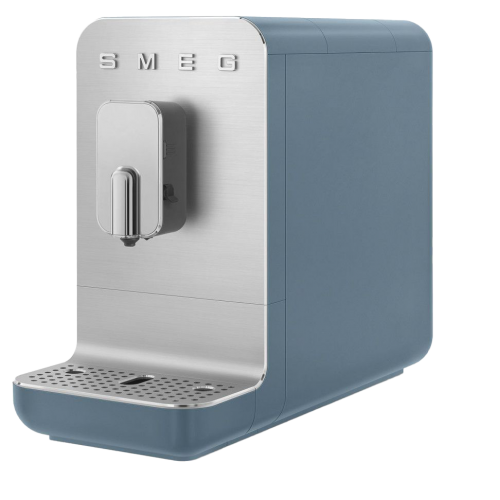 Автоматическая кофемашина Smeg 1350 Вт с регулировкой помола, подсветкой и 19 бар давления - синяя