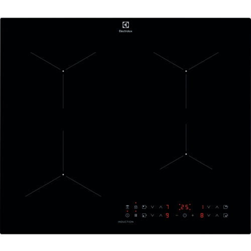 Встраиваемая индукционная панель ELECTROLUX на 4 конфорки, стеклокерамика, 3650 Вт, независимая установка (59x52 см)