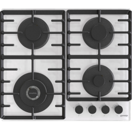 Встраиваемая газовая панель GORENJE gtw642syw, 60 см, чугунные решетки, вок, газ-контроль, белая