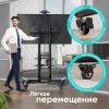 Мобильная стойка ONKRON для ТВ 40-70 с наклоном 0°, поворотом 0°, высотой 1200-1500мм, 2 полками и колесиками, черная