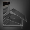 Встраиваемый духовой шкаф SMEG Dolce Stil Novo с паром и пиролитической очисткой, 60 см, 19 функций, черное стекло Eclipse, медный профиль