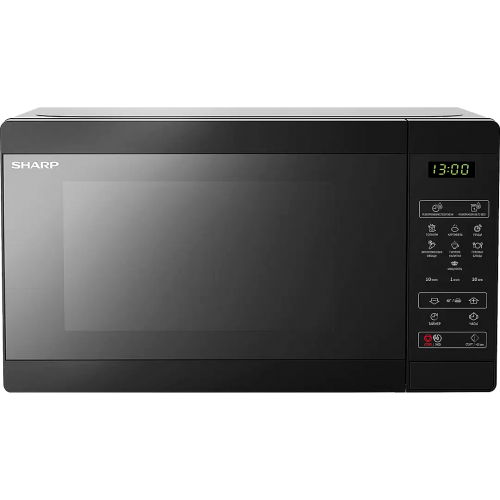 Микроволновая печь Sharp 20 л, 800 Вт с грилем и эмалью, черная - компактная и мощная модель 440x258x324 мм