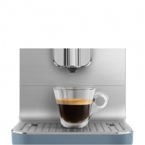 Автоматическая кофемашина Smeg 1350 Вт с регулировкой помола, подсветкой и 19 бар давления - синяя