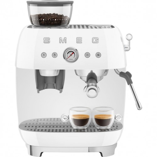 H1: Кофемашина-эспрессо SMEG EGF03WHEU с встроенной кофемолкой, белая - идеальный выбор для настоящих ценителей кофе