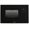 Встраиваемая микроволновая печь SMEG/ Встраиваемая микроволновая печь, 60 см, высота 38 см, 5 функций, стекло Deep Black (чёрное)