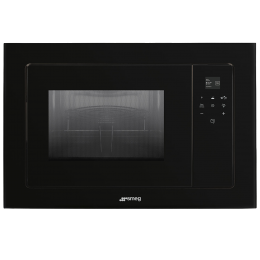 Встраиваемая микроволновая печь SMEG/ Встраиваемая микроволновая печь, 60 см, высота 38 см, 5 функций, стекло Deep Black (чёрное)