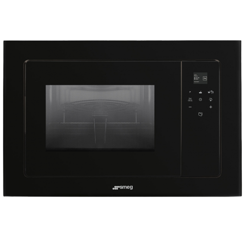 Встраиваемая микроволновая печь SMEG/ Встраиваемая микроволновая печь, 60 см, высота 38 см, 5 функций, стекло Deep Black (чёрное)