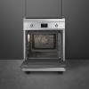 Варочный центр SMEG 60 см Classica - индукционная панель с 4 зонами нагрева, таймером и паровой очисткой, нержавеющая сталь
