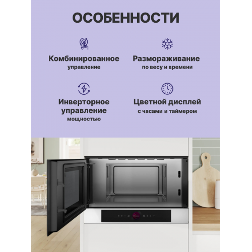 Инверторный микроволновый обогреватель 900Вт, 5 режимов, 21 л, белый, с левыми петлями