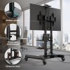 Мобильная стойка ONKRON для ТВ 40-70 с наклоном 0°, поворотом 0°, высотой 1200-1500мм, 2 полками и колесиками, черная