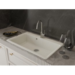 RIVELATO 1923502 BS однорычажный смеситель для кухни Garda С-обр. D-35мм, поворотный излив, материал: латунь, цвет: нержавеющая сталь