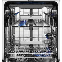 Встраиваемая посудомоечная машина Electrolux EEG69420W, 15 комплектов, 8 программ, 59.6x55x82 см, черная, сушка с открыванием дверцы.