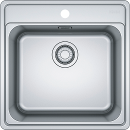 Мойка Franke 101.0689.942, Серия BELL, BCX 610-51 TL, 510x510 mm, чаша 445x380x200 mm, монтаж сверху, скрытый перелив, крепления FastFix