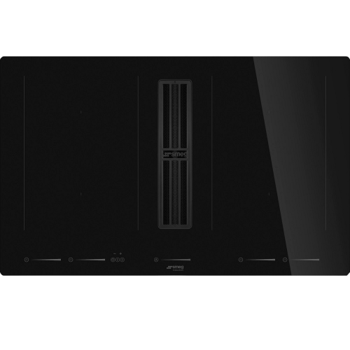 Варочная поверхность Smeg 80 см с встроенной вытяжкой, 4 зоны, 2 multizone, 9 уровней мощности, пауза и индикация времени
