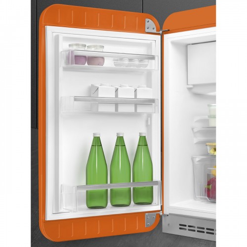 Холодильник SMEG 50-х годов, однокамерный, оранжевый, 122 л, с морозильной камерой и компрессором, класс D