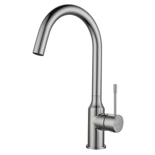 RIVELATO 1923502 BS однорычажный смеситель для кухни Garda С-обр. D-35мм, поворотный излив, материал: латунь, цвет: нержавеющая сталь