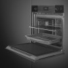 Встраиваемый духовой шкаф SMEG 60 см с пиролизом и пароувлажнением, 11 функций, черное стекло, класс А+