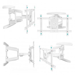 Кронштейн ONKRON M6L white 40-75 VESA до 400x600, наклон -5°/+8°, поворот ±140°, макс. нагрузка 45,5 кг.