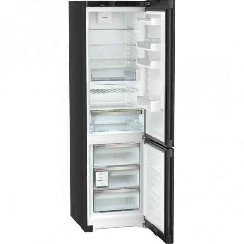 Холодильник LIEBHERR Plus с системой EasyFresh, NoFrost, 3 контейнера, высота 201,5 см, ширина 60 см, глубина 67,5 см, класс ЭЭ A++, черные двери BlackSteel, дисплей на двери