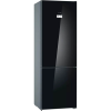 Холодильник BOSCH 6 серия черный под стеклом, NoFrost, 290+110 л, SuperCooling, морозильная камера нижняя
