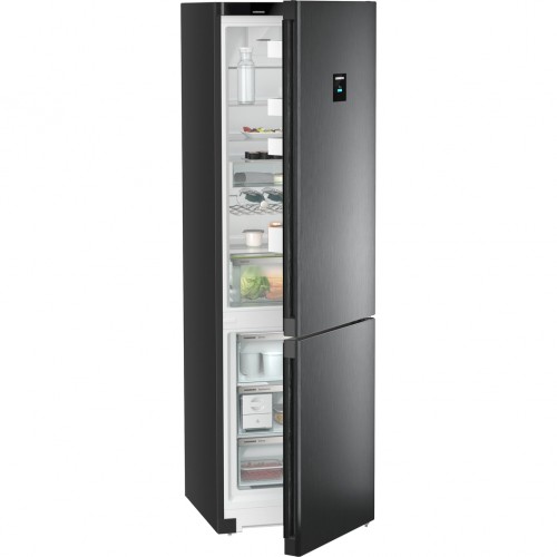 Холодильник LIEBHERR Plus с системой EasyFresh, NoFrost, 3 контейнера, высота 201,5 см, ширина 60 см, глубина 67,5 см, класс ЭЭ A++, черные двери BlackSteel, дисплей на двери