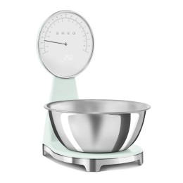 Кухонные весы SMEG KSF01PGWW, 5 кг, 1 г, пастельно-зеленые, LED-дисплей