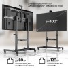 Мобильная моторизованная стойка ONKRON для ТВ 50-100 с максимальной нагрузкой 130 кг, полкой для AV и камерой, высота 1130-1600 мм, черная