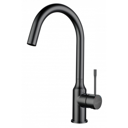 RIVELATO 1923502 PVD black однорычажный смеситель для кухни Garda С-обр. D-35мм, поворотный излив, материал: латунь, цвет: черный
