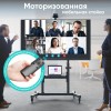 Мобильная моторизованная стойка ONKRON для ТВ 50-100 с максимальной нагрузкой 130 кг, полкой для AV и камерой, высота 1130-1600 мм, черная
