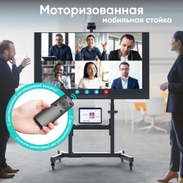 Мобильная стойка ts1991 elift black для ТВ 50-100 с регулировкой высоты 113-160 см, наклоном +5°/-5°, макс. вес 120 кг.