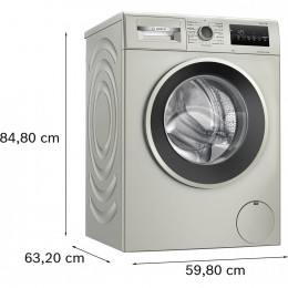 Bosch WAN2821XME, фронтальная загрузка, 8 кг, 1400 об/мин, серый металлик, EcoSilenceDrive