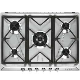 Встраиваемая газовая панель SMEG sr975xgh, 70 см, нержавеющая сталь