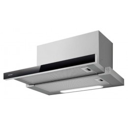 Вытяжка Jet Air Betta 60 GR BK GL, 800 м³/ч, кнопочное управление, серый металл + черное стекло