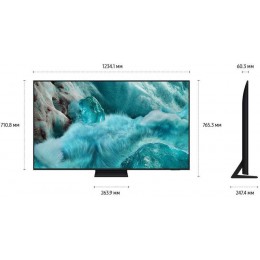 Телевизор ЖК 55'' Samsung/ 55", QLED, Ultra HD, Tizen Smart TV, HDR10+, Wi-Fi, Voice, DVB-T2/C/S2, Bluetooth, CI+(1.4), 20W, OTS Lite, 3HDMI, 2USB, Titan Gray 2025