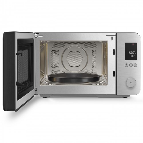 Микроволновая печь SMEG, отдельностоящая, объем 27 л, 9 функции приготовления, аэрогриль, 25 автоматических программ, быстрый старт, размораживание, мощность 900 Вт, 5 уровней мощности, инвертер + поворотный стол, плавное открывание дверцы, цвет черный