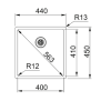 Мойка Franke 127.0677.488/Best, Серия BOX, BXX 210-40, 440x450 mm, скрытый перелив, крепления FastFix