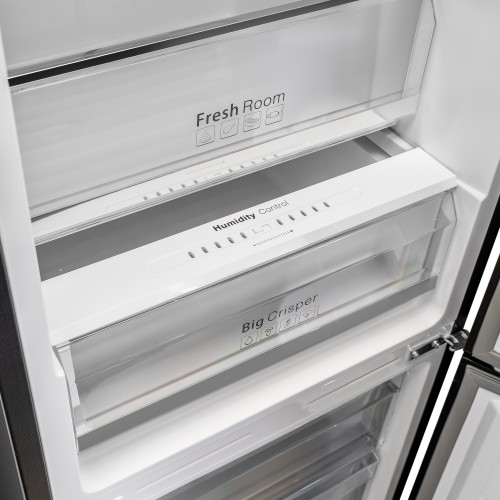Холодильник Delonghi 1950x600x658 мм, 344 л, сенсорное управление, Total Frost Free, Fresh Zone, инверторный компрессор