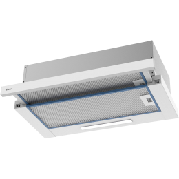 Вытяжка тел 60 w, 60 см, встраиваемая, механическое управление, 2 скорости, LED, белая, 670 м³/ч